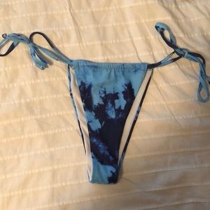 Tie dye blue bikini bottom
